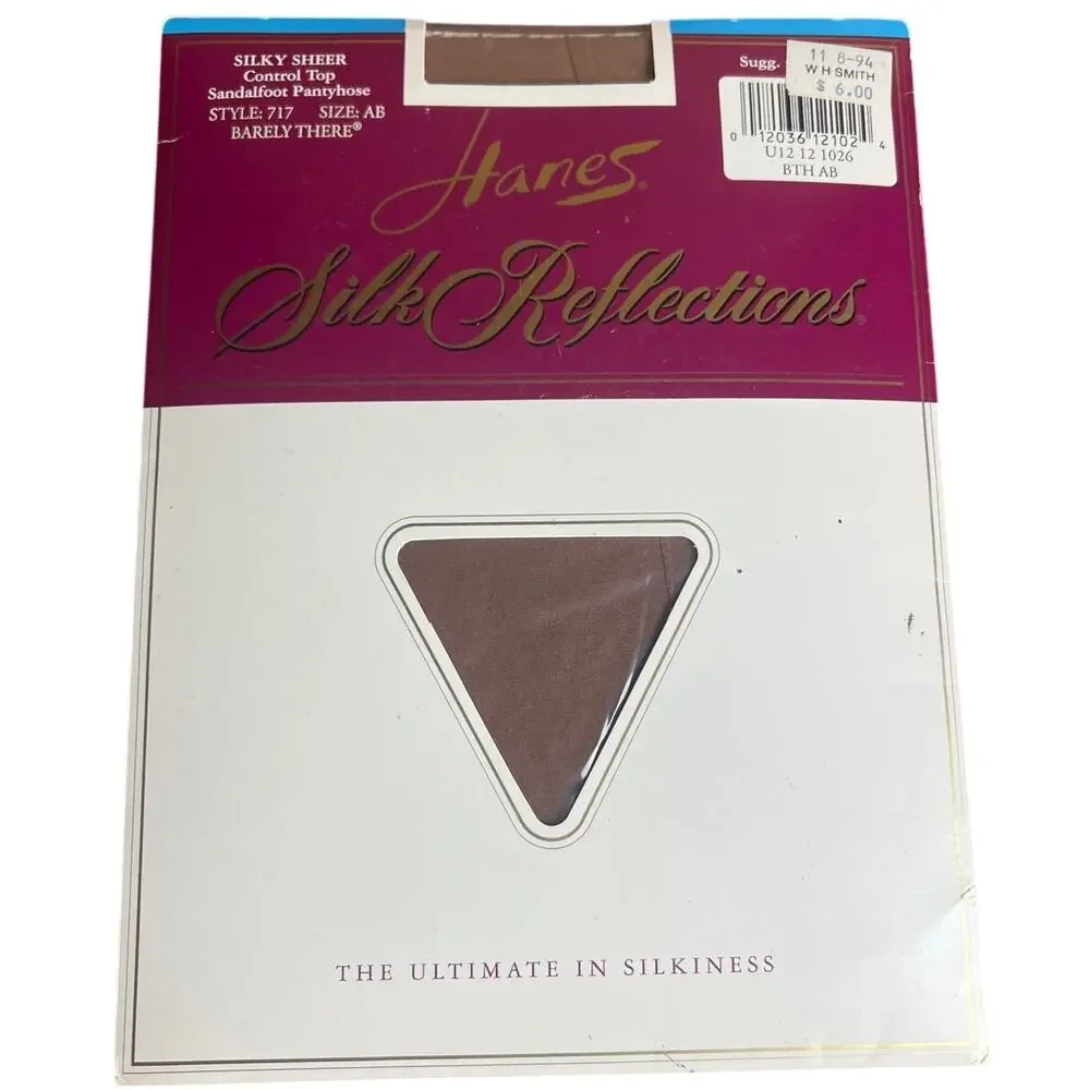 NWT Hanes Silk Reflection Silky Sheer Sandalfoot Pantyhose Size AB